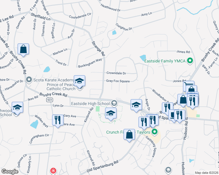 map of restaurants, bars, coffee shops, grocery stores, and more near 7 Belgrave Close in Taylors