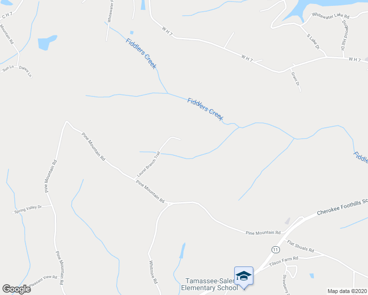 map of restaurants, bars, coffee shops, grocery stores, and more near 340 Laurel Branch Trail in Tamassee