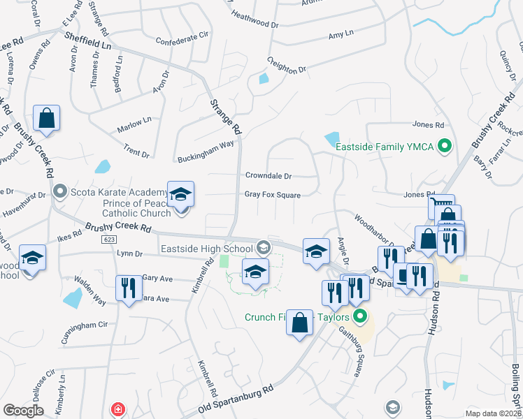 map of restaurants, bars, coffee shops, grocery stores, and more near 5 Belgrave Close in Taylors