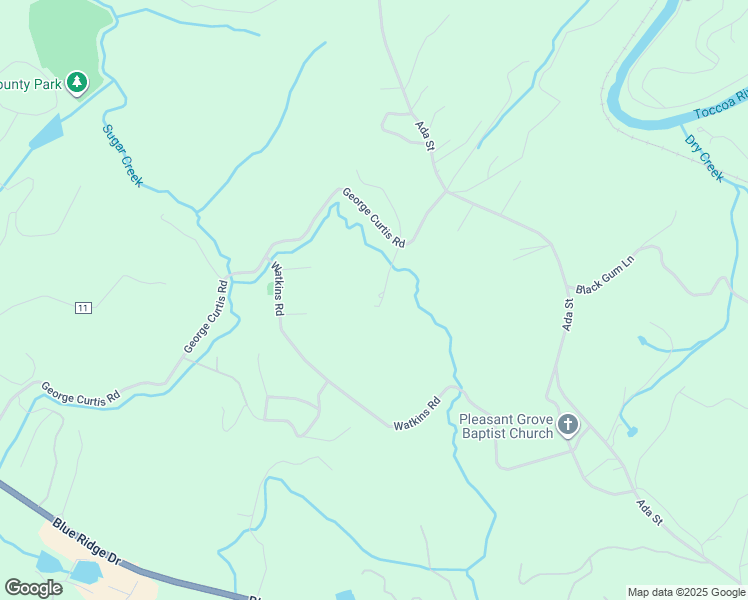 map of restaurants, bars, coffee shops, grocery stores, and more near 1700 George Curtis Road in Blue Ridge