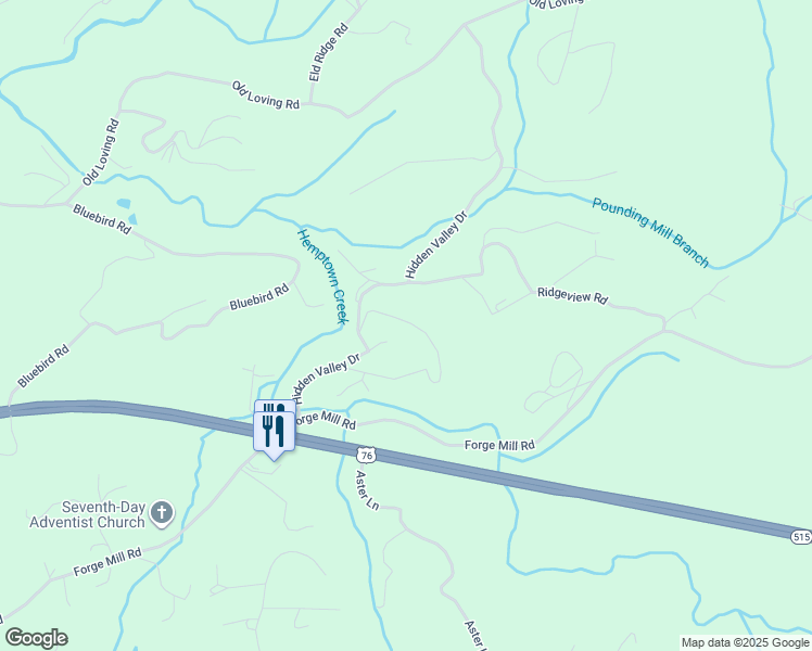 map of restaurants, bars, coffee shops, grocery stores, and more near 120 Hidden Valley Drive in Morganton