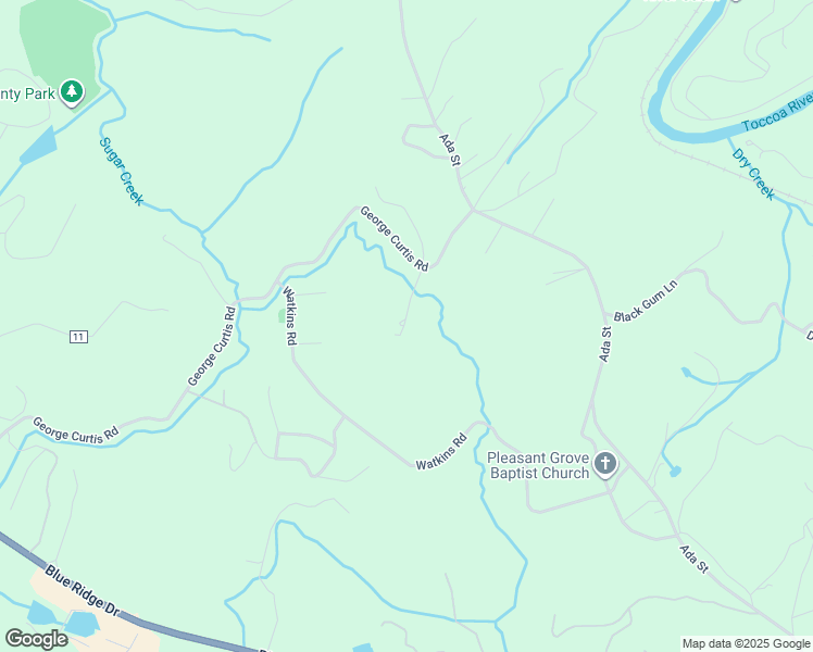 map of restaurants, bars, coffee shops, grocery stores, and more near 1700 George Curtis Road in Blue Ridge
