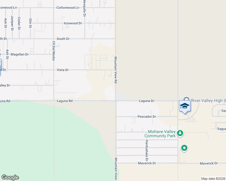 map of restaurants, bars, coffee shops, grocery stores, and more near 8945 Mountain View Road in Mohave Valley