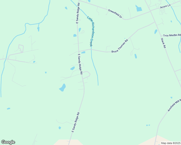 map of restaurants, bars, coffee shops, grocery stores, and more near 1206 East Sandy Ridge Road in Monroe