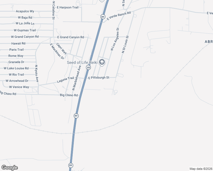 map of restaurants, bars, coffee shops, grocery stores, and more near 325 East Houston Road in Paulden