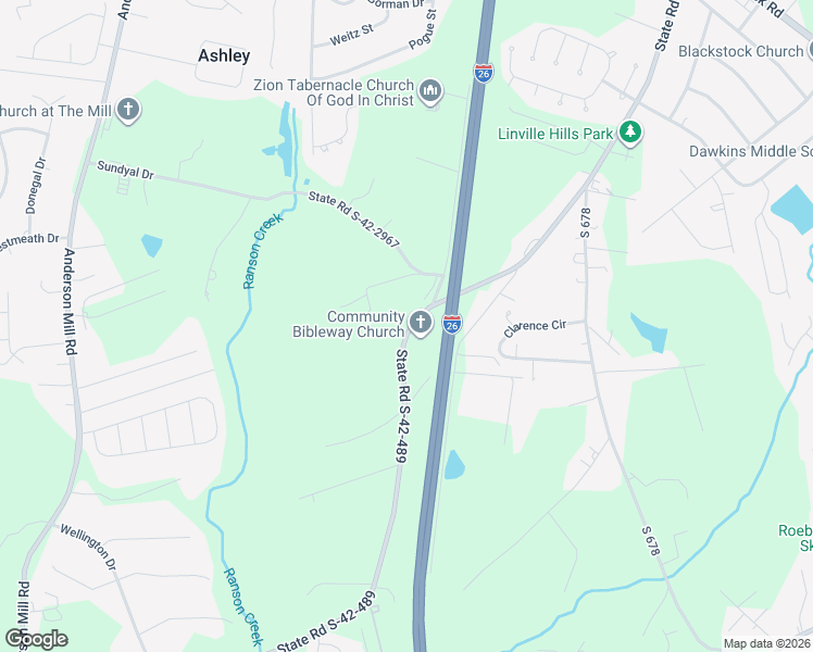 map of restaurants, bars, coffee shops, grocery stores, and more near 1450 Old Anderson Mill Road in Moore