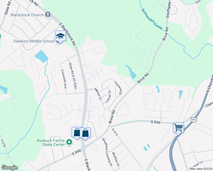 map of restaurants, bars, coffee shops, grocery stores, and more near 2022 Pomerol Drive in Moore