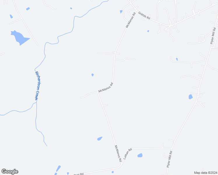map of restaurants, bars, coffee shops, grocery stores, and more near McManus Road in Monroe