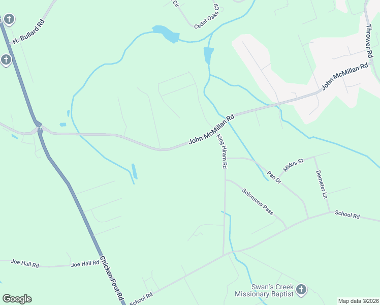 map of restaurants, bars, coffee shops, grocery stores, and more near 2718 John McMillan Road in Hope Mills