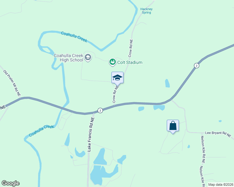 map of restaurants, bars, coffee shops, grocery stores, and more near 3114 Crow Road Northeast in Dalton