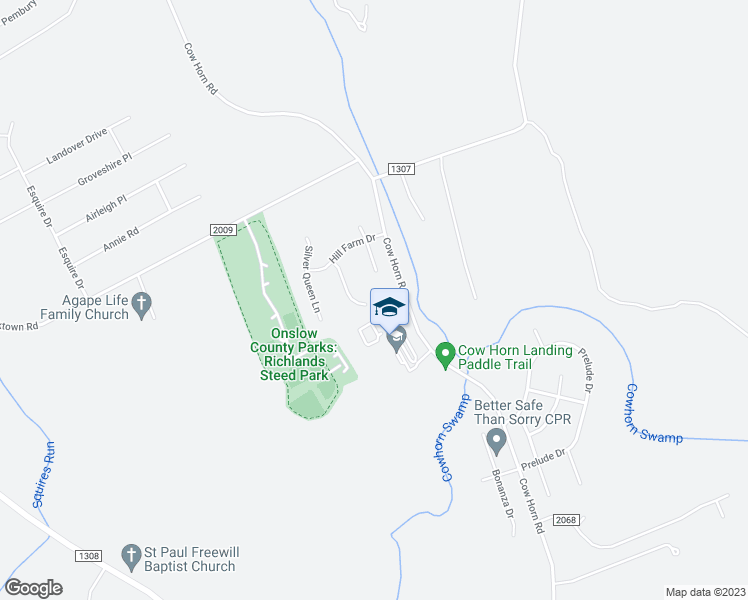 map of restaurants, bars, coffee shops, grocery stores, and more near 417 John Deere Court in Richlands
