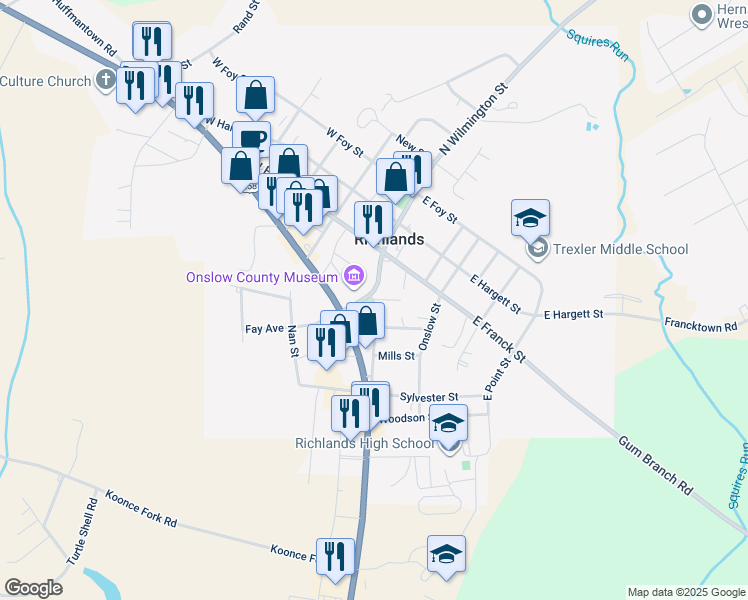 map of restaurants, bars, coffee shops, grocery stores, and more near 100B Wilmington Highway in Jacksonville