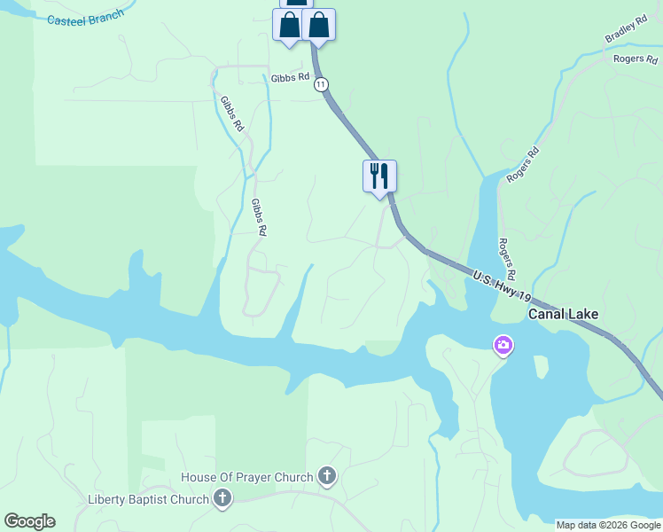 map of restaurants, bars, coffee shops, grocery stores, and more near 216 Holly Hill Drive in Blairsville