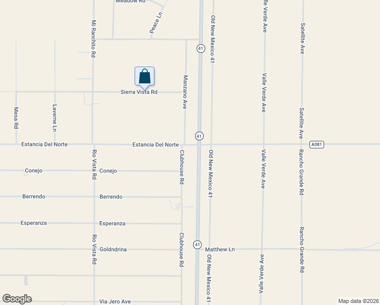 map of restaurants, bars, coffee shops, grocery stores, and more near Estancia Del Norte in Moriarty