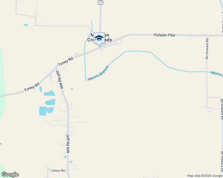 map of restaurants, bars, coffee shops, grocery stores, and more near 131 Toney Road in Toney