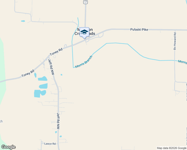 map of restaurants, bars, coffee shops, grocery stores, and more near 131 Toney Road in Toney