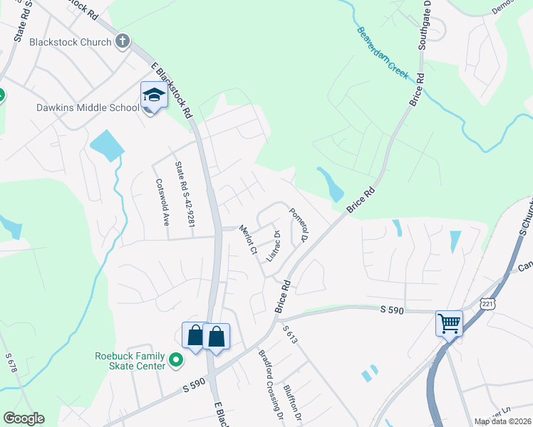map of restaurants, bars, coffee shops, grocery stores, and more near 2022 Pomerol Drive in Moore