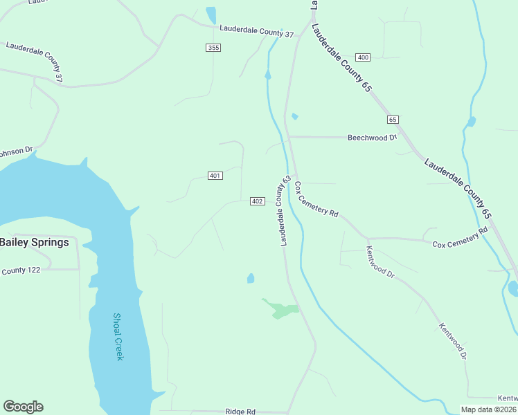 map of restaurants, bars, coffee shops, grocery stores, and more near 354 Lauderdale County 402 in Killen