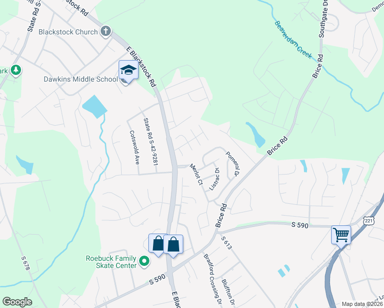 map of restaurants, bars, coffee shops, grocery stores, and more near 312 Pecos Ridge Road in Moore