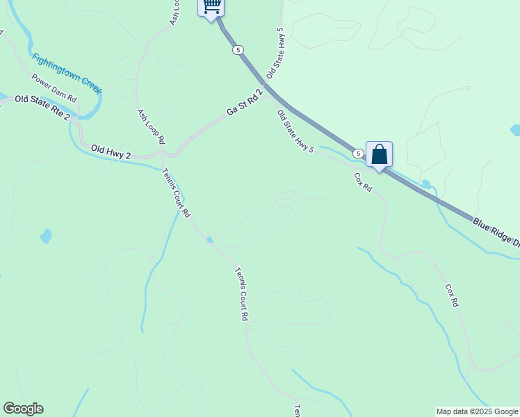 map of restaurants, bars, coffee shops, grocery stores, and more near 321 Fox Run Drive in Blue Ridge
