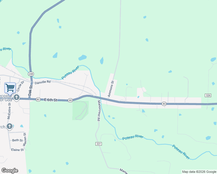 map of restaurants, bars, coffee shops, grocery stores, and more near 654 Ammons Street in Waldron