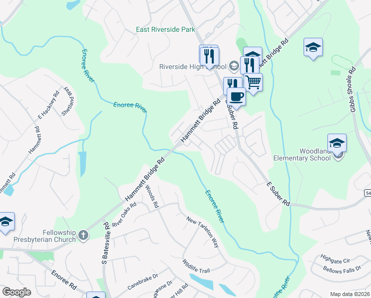 map of restaurants, bars, coffee shops, grocery stores, and more near 9 Allenwood Lane in Greer
