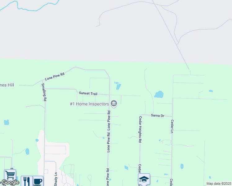 map of restaurants, bars, coffee shops, grocery stores, and more near 5508 Sunset Trail in North Little Rock