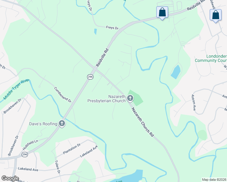 map of restaurants, bars, coffee shops, grocery stores, and more near 727 Nazareth Church Road in Moore