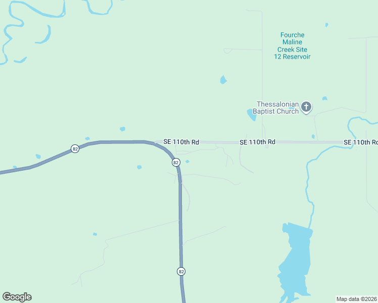 map of restaurants, bars, coffee shops, grocery stores, and more near 14109 Southeast 110th Road in Red Oak