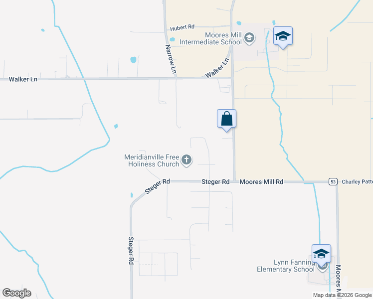 map of restaurants, bars, coffee shops, grocery stores, and more near 140 Castlehill Drive in Meridianville