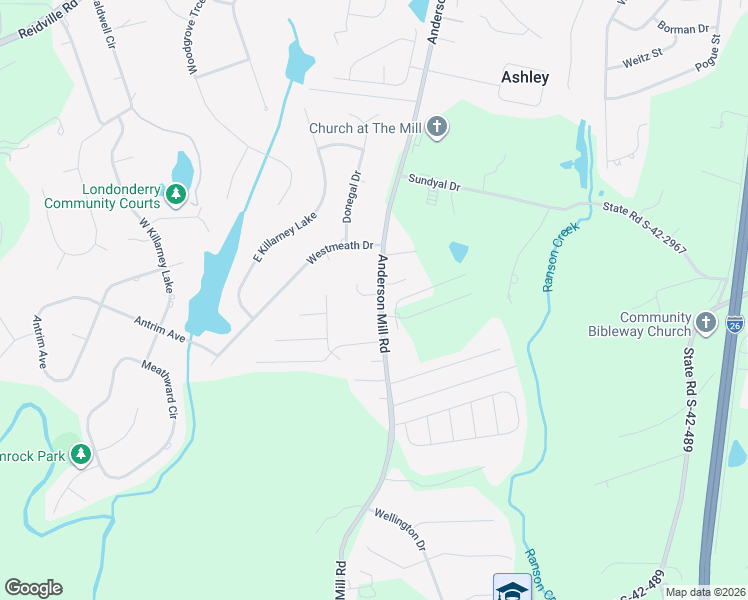 map of restaurants, bars, coffee shops, grocery stores, and more near 4552 Anderson Mill Road in Moore