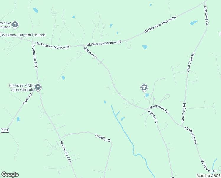 map of restaurants, bars, coffee shops, grocery stores, and more near 4610 Bigham Road in Waxhaw