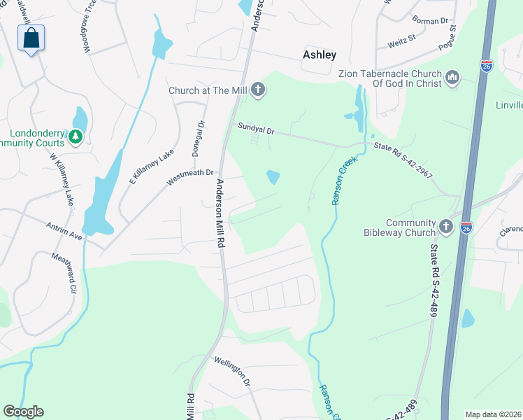 map of restaurants, bars, coffee shops, grocery stores, and more near 4641 Anderson Mill Road in Moore