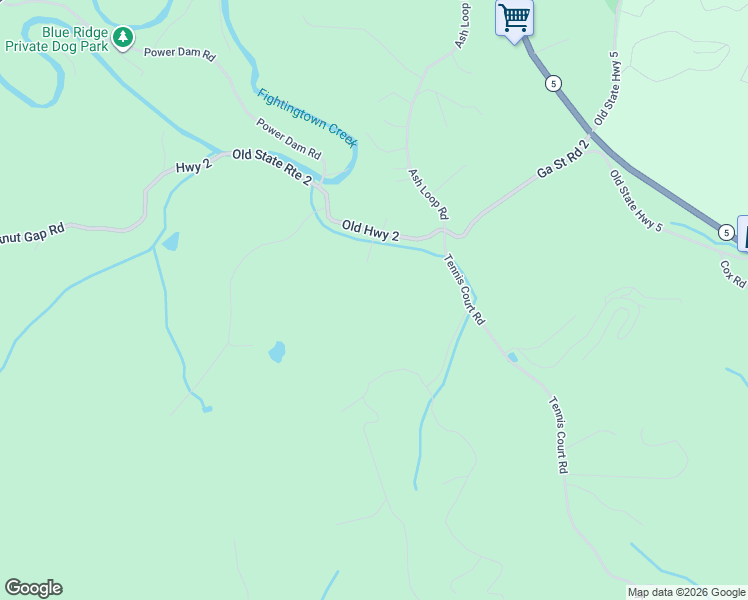 map of restaurants, bars, coffee shops, grocery stores, and more near 234 Sun Rock Mountain Road in Blue Ridge