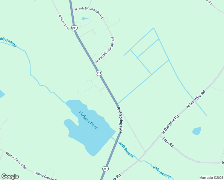 map of restaurants, bars, coffee shops, grocery stores, and more near 5407-5431 Red Spring Highway in Red Springs