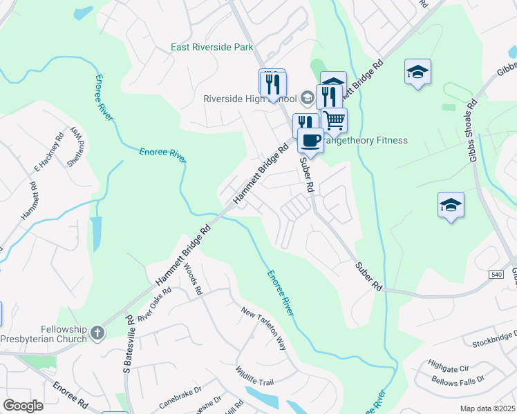 map of restaurants, bars, coffee shops, grocery stores, and more near 113 Hammett Grove Lane in Greer