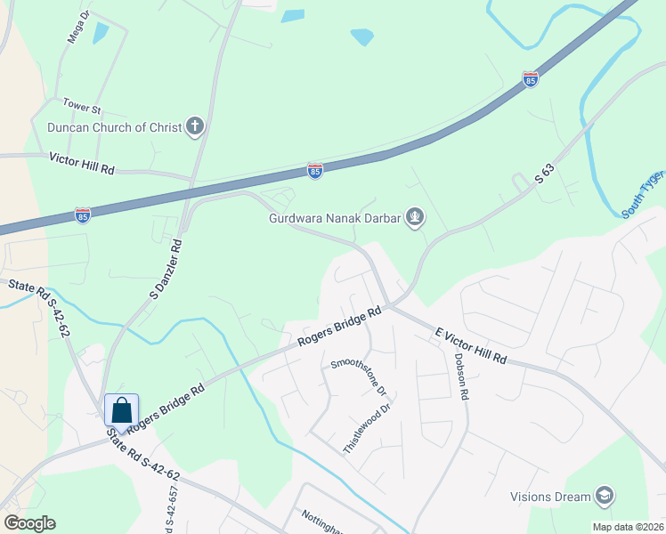 map of restaurants, bars, coffee shops, grocery stores, and more near 846 Rogers Bridge Road in Duncan