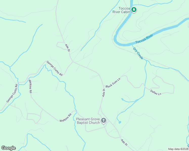 map of restaurants, bars, coffee shops, grocery stores, and more near 2455 Ada Street in Blue Ridge