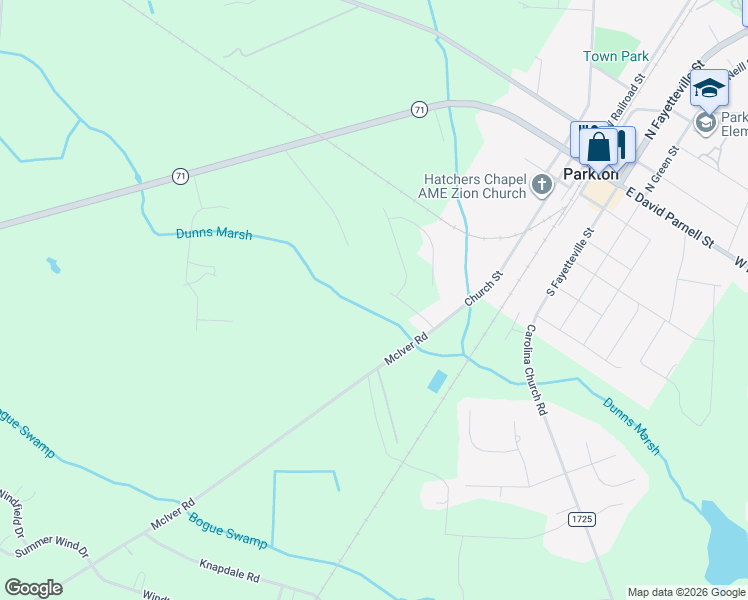 map of restaurants, bars, coffee shops, grocery stores, and more near 158 Acadiana Drive in Parkton