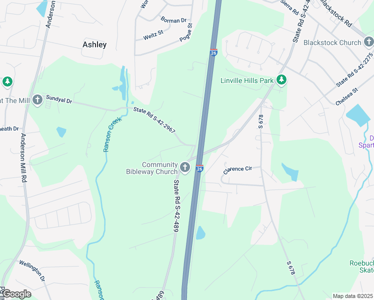 map of restaurants, bars, coffee shops, grocery stores, and more near 107 Dove Hill Road in Moore