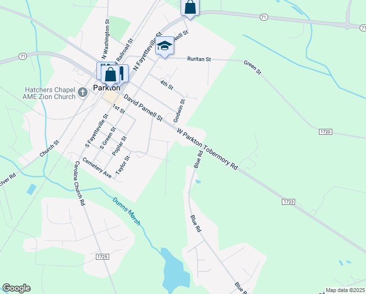map of restaurants, bars, coffee shops, grocery stores, and more near 2795 W Parkton Tobermory Rd in Parkton