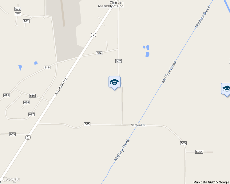 map of restaurants, bars, coffee shops, grocery stores, and more near in Kossuth