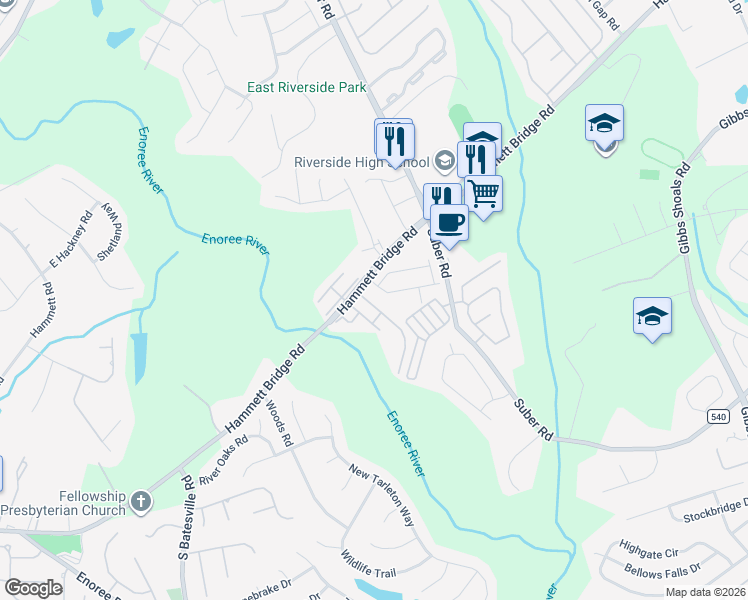 map of restaurants, bars, coffee shops, grocery stores, and more near 100 Middleby Way in Greer