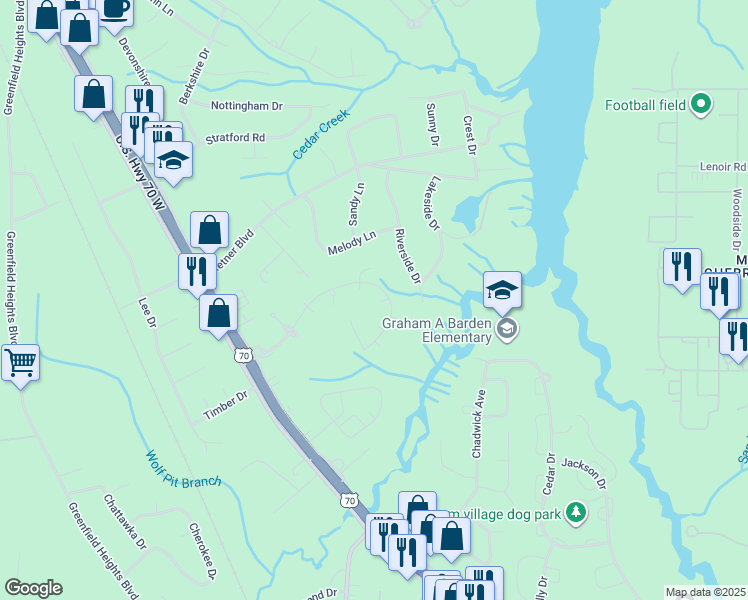 map of restaurants, bars, coffee shops, grocery stores, and more near 140 Stonebridge Trail in Havelock