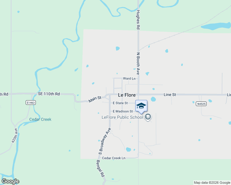 map of restaurants, bars, coffee shops, grocery stores, and more near 42982 Ward Lane in Wister