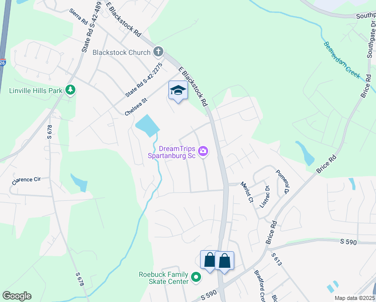 map of restaurants, bars, coffee shops, grocery stores, and more near 103 Cotswold Avenue in Moore