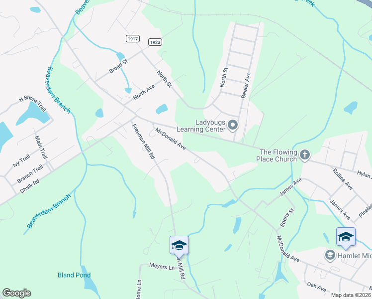 map of restaurants, bars, coffee shops, grocery stores, and more near 2205 McDonald Avenue in Hamlet