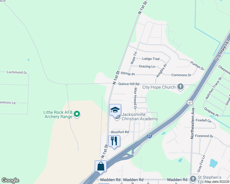 map of restaurants, bars, coffee shops, grocery stores, and more near 105 Dale Drive in Jacksonville