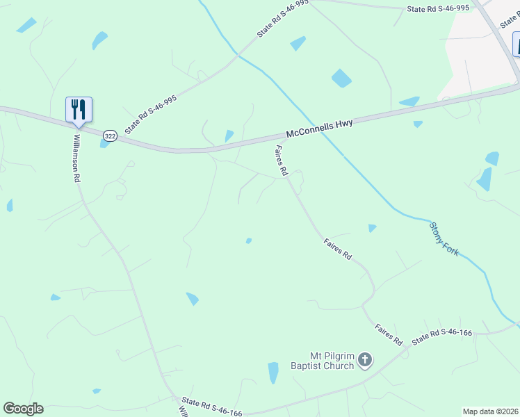 map of restaurants, bars, coffee shops, grocery stores, and more near 1795 Faires Road in Rock Hill