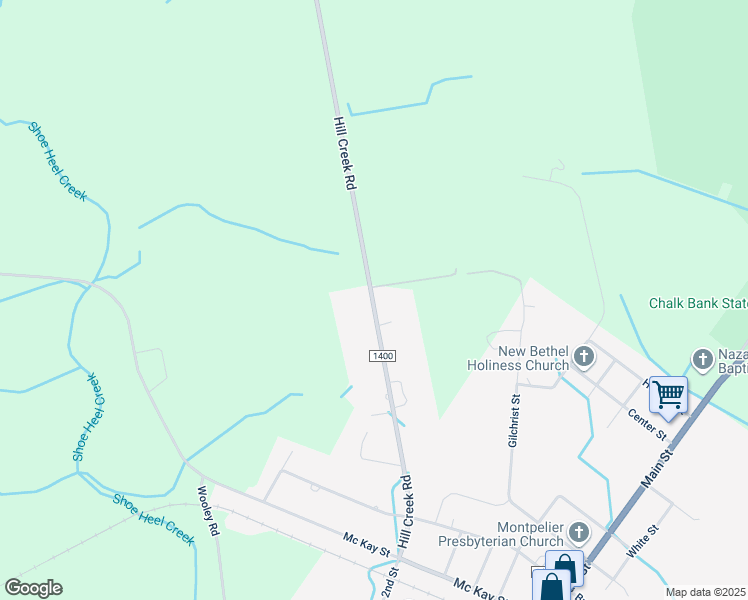 map of restaurants, bars, coffee shops, grocery stores, and more near 25601 Hill Creek Road in Wagram